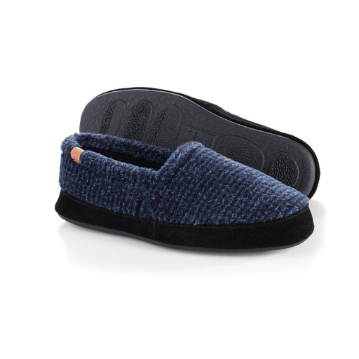Acorn Men's Moc Slippers With Cloud Cushion Comfort Blue Check