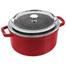 Staub 4 Qt Round Glass Lid Cocotte Cherry