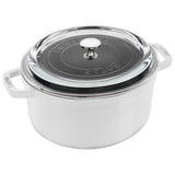 Staub 4 Qt Round Glass Lid Cocotte White