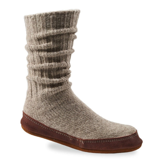 Acorn Unisex Adult Original Slipper Sock With Cloud Cushion Comfort Light Grey Ragg wool