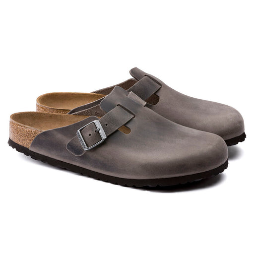 Birkenstock Boston Soft Footbed Oiled Leather Clog Iron oiled