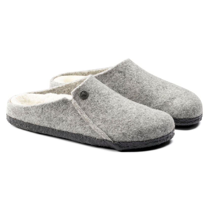 Birkenstock Zermatt Shearling Wool Felt Clog Light grey