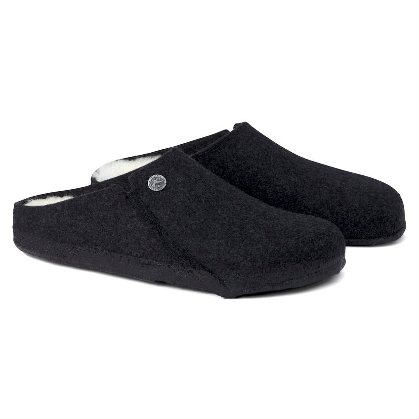 Birkenstock Zermatt Shearling Wool Felt Clog Anthracite/natrual