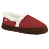 Women's Acorn Moc Ragg Slippers With Cloud Cushion Comfort Red Ragg Wool