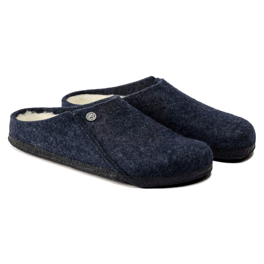 Birkenstock Zermatt Shearling Wool Felt Clog Dark blue