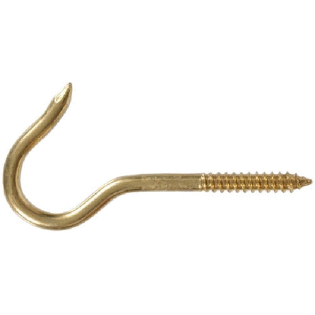 Hardware Essentials Ceiling Hook Brass / .262X4_7/16