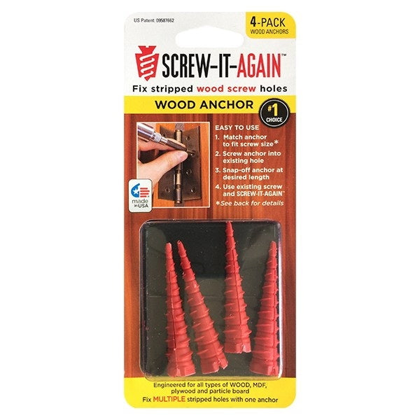 Screw-It-Again Wood Anchor 4PK