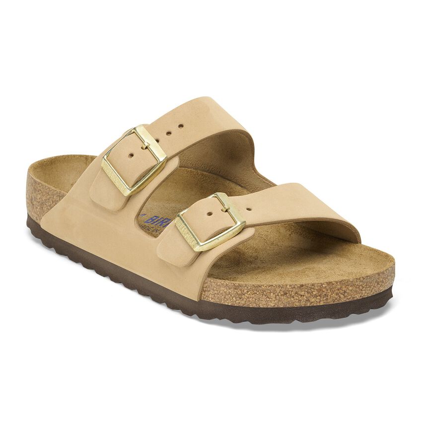 Birkenstock Arizona Soft Footbed Nubuck Leather Sandal - Sandcastle Sandcastle