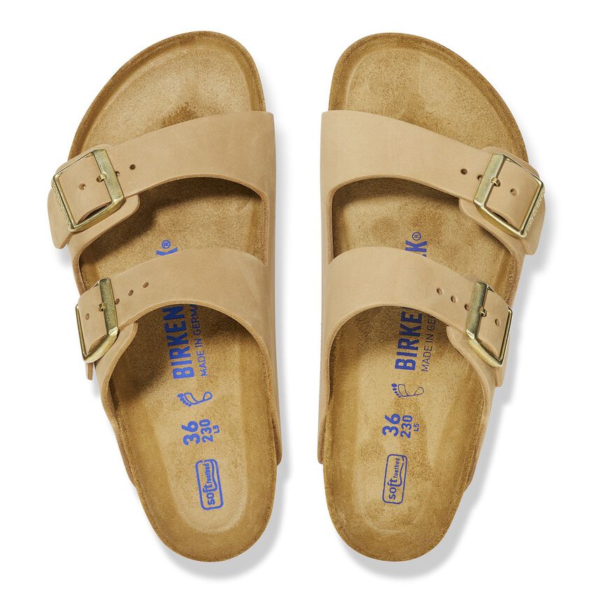 Birkenstock Arizona Soft Footbed Nubuck Leather Sandal - Sandcastle Sandcastle