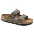 Birkenstock Men's Arizona Soft Footbed Sandal Khaki oiled leather