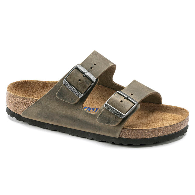 Birkenstock Men's Arizona Soft Footbed Sandal Khaki oiled leather