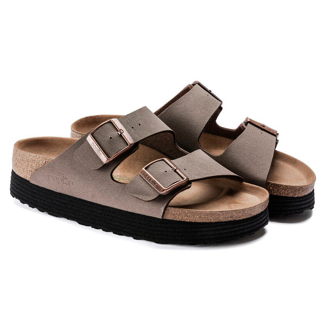 Birkenstock Women's Arizona Platform Vegan Birkibuc Sandal Mocha