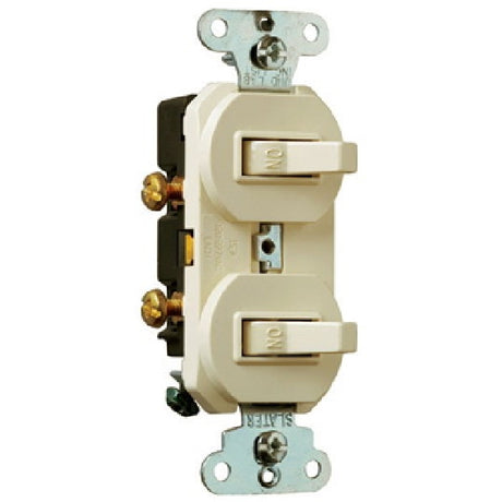 Pass & Seymour Double Combination Switch White / 15A