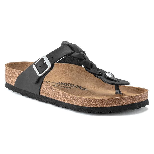 Birkenstock Women's Gizeh Braid Oiled Leather Sandal Black