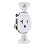 Pass & Seymour Heavy-Duty Single Receptacle White / 20A