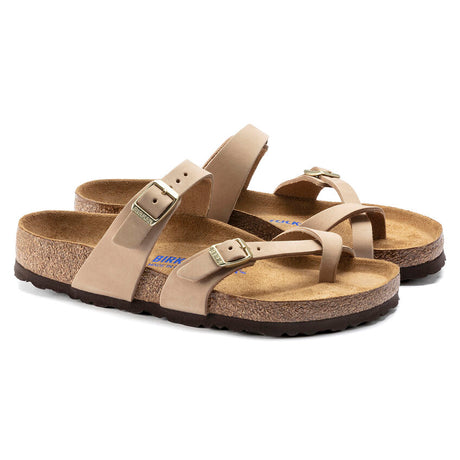 Birkenstock Women's Mayari Soft Footbed Nubuck Leather Sandal Sandcastle