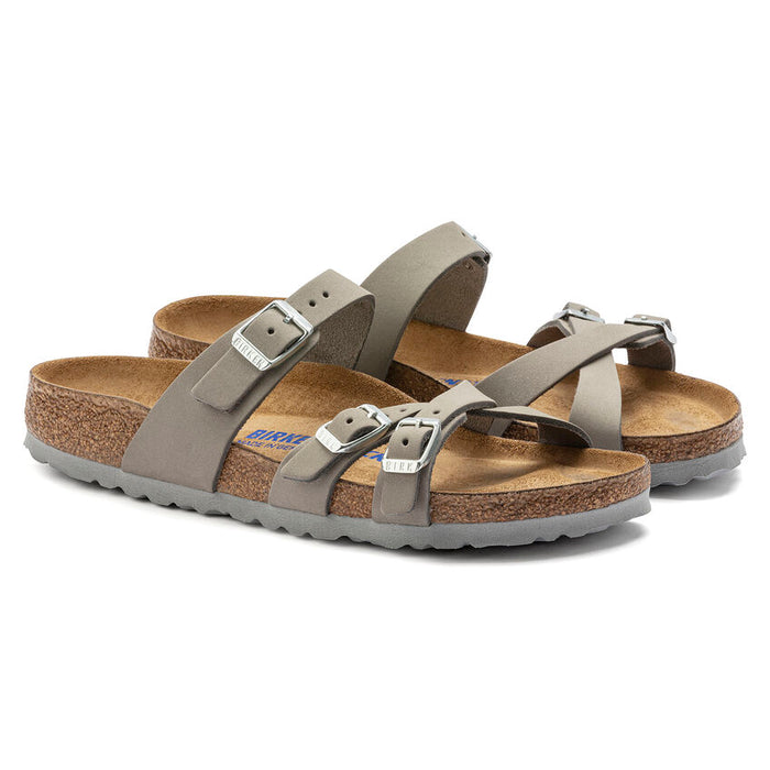 Birkenstock Franca Soft Footbed Nubuck Leather Sandal Dove gray