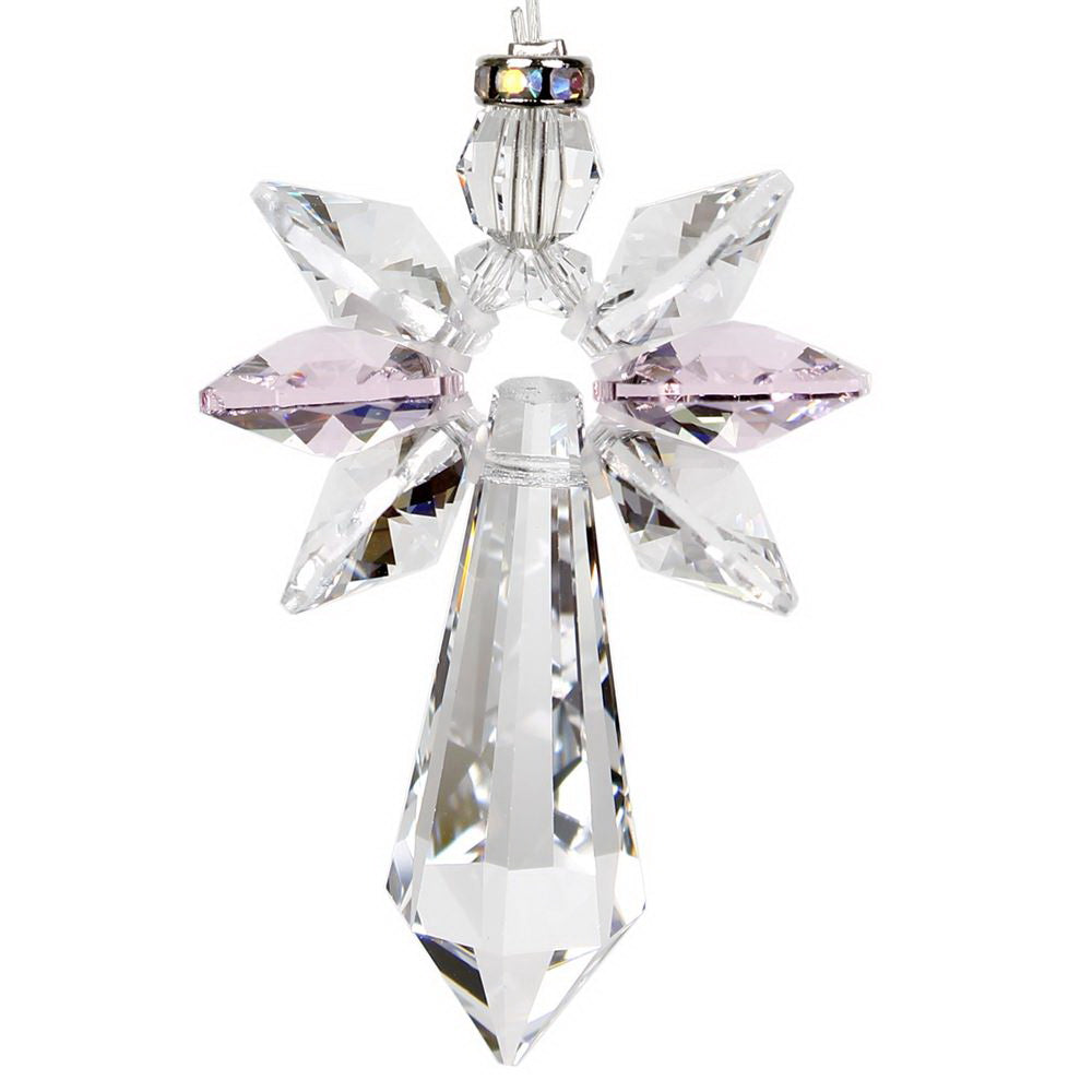 Woodstock Chimes Crystal Guardian Angel Rose