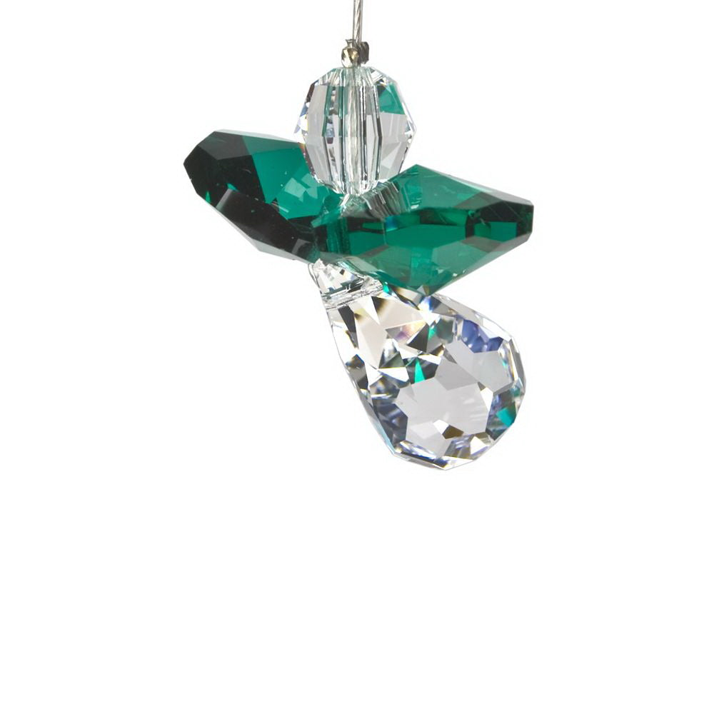 Woodstock Chimes Crystal Guardian Angel Emerald