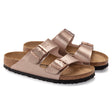 Birkenstock Women's Arizona Birko Flor Sandal Metallic copper