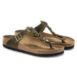 Birkenstock Women's Gizeh Oiled Leather Sandal Green olive