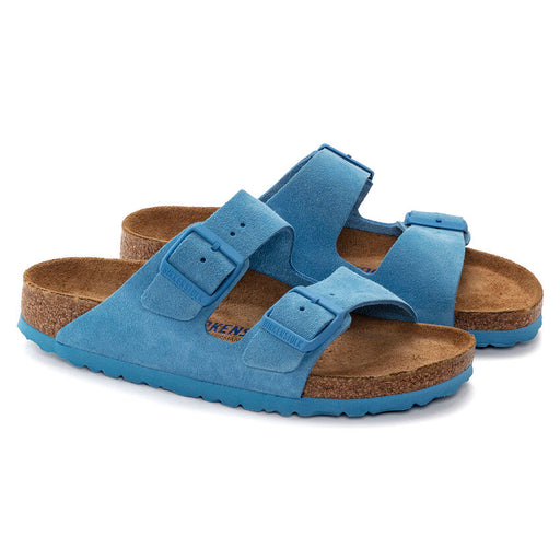 Birkenstock Women's Arizona Soft Footbed Suede Leather Sandal Sky blue