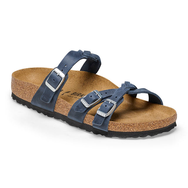 Birkenstock Women's Franca Braid Oiled Leather Sandal Navy