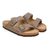 Birkenstock Men's Arizona Vegan Microfiber Sandal Desert Dust Gray Taupe/Brown