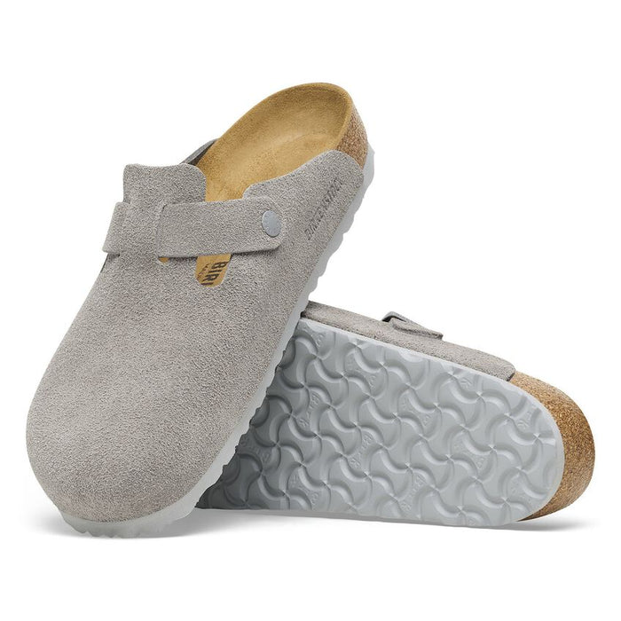 Birkenstock Boston Suede Leather Clog - Stone Coin Stone Coin