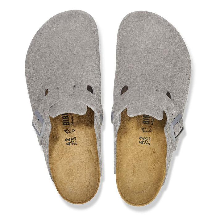 Birkenstock Boston Suede Leather Clog - Stone Coin Stone Coin