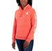 Carhartt Women's Relaxed Fit Midweight Logo Sleeve Graphic Hoodie Electric Coral / REG