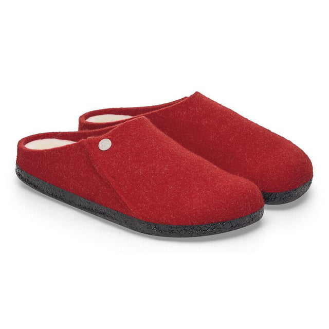 Birkenstock Zermatt Shearling Wool Felt Clog - Active Red/Natural Active Red/Natural