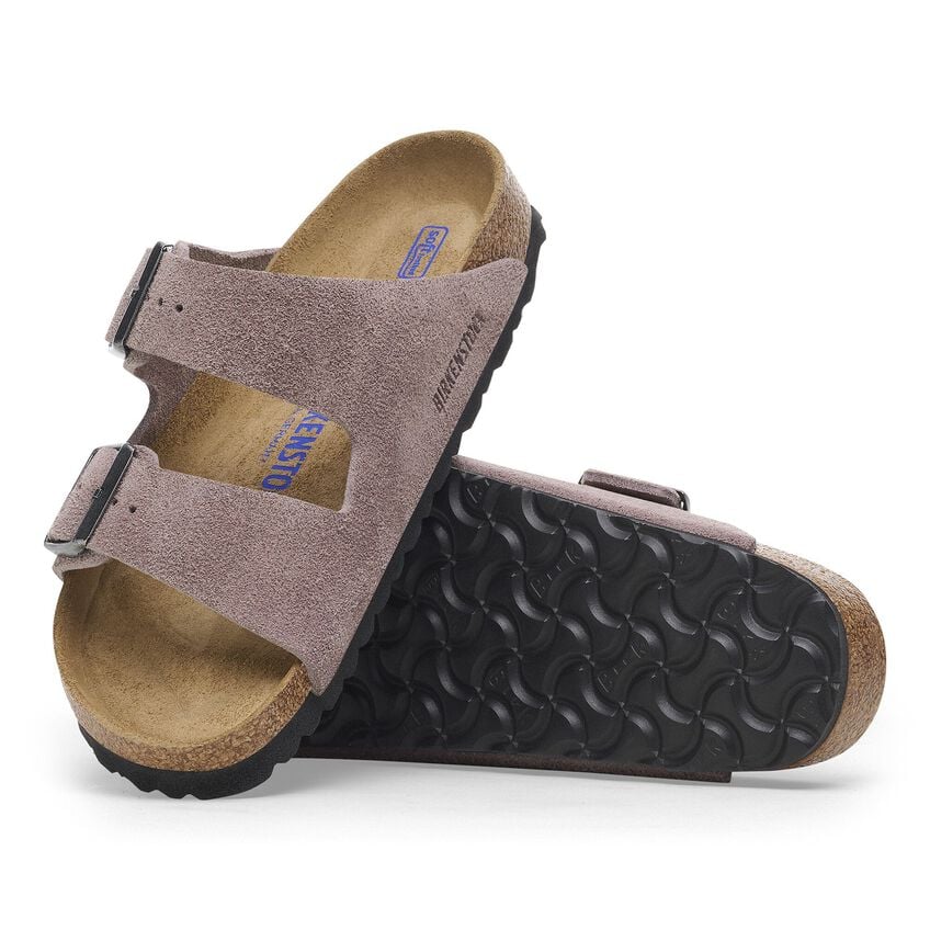 Birkenstock Arizona Soft Footbed Suede Leather Sandal - Faded Purple Faded Purple