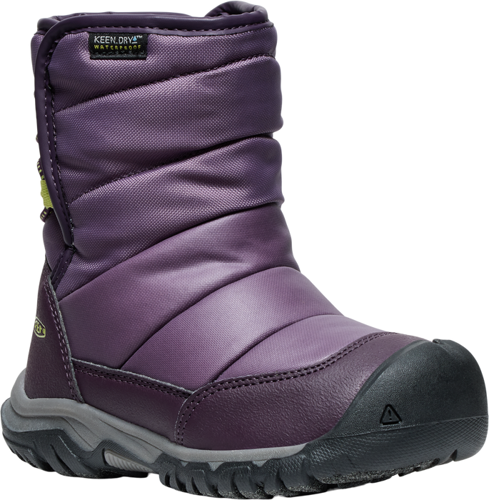 Keen Children's Puffrider Waterproof Boot - Black Plum/Daiquiri Green