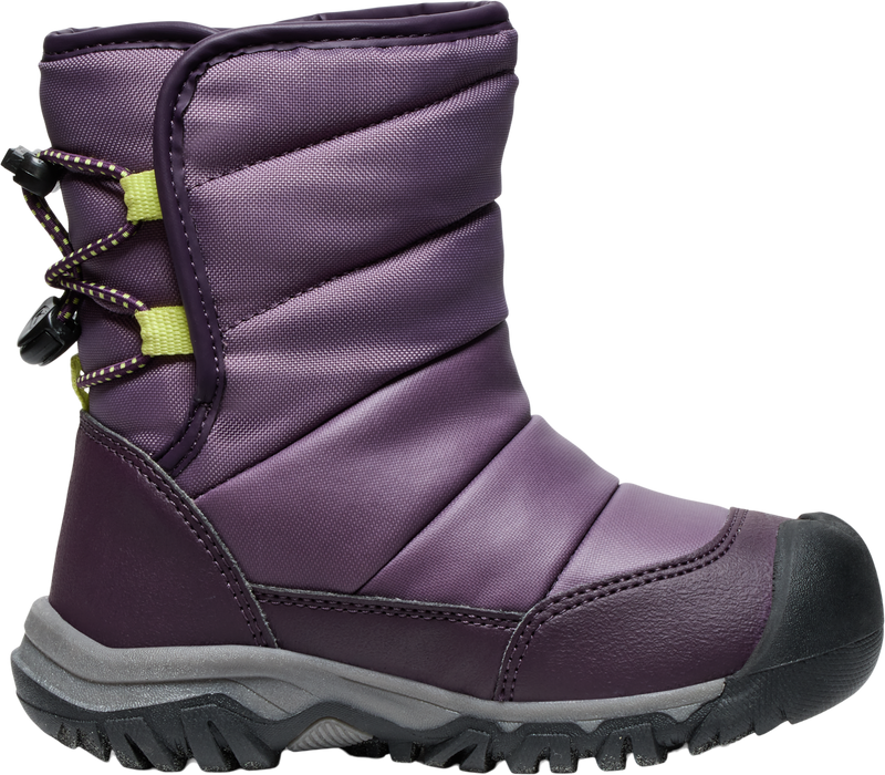 Keen Children's Puffrider Waterproof Boot - Black Plum/Daiquiri Green