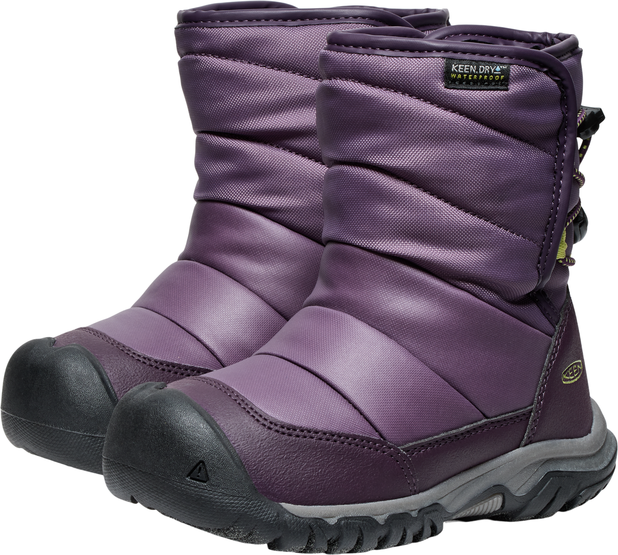 Keen Children's Puffrider Waterproof Boot - Black Plum/Daiquiri Green Black Plum/Daiquiri Green