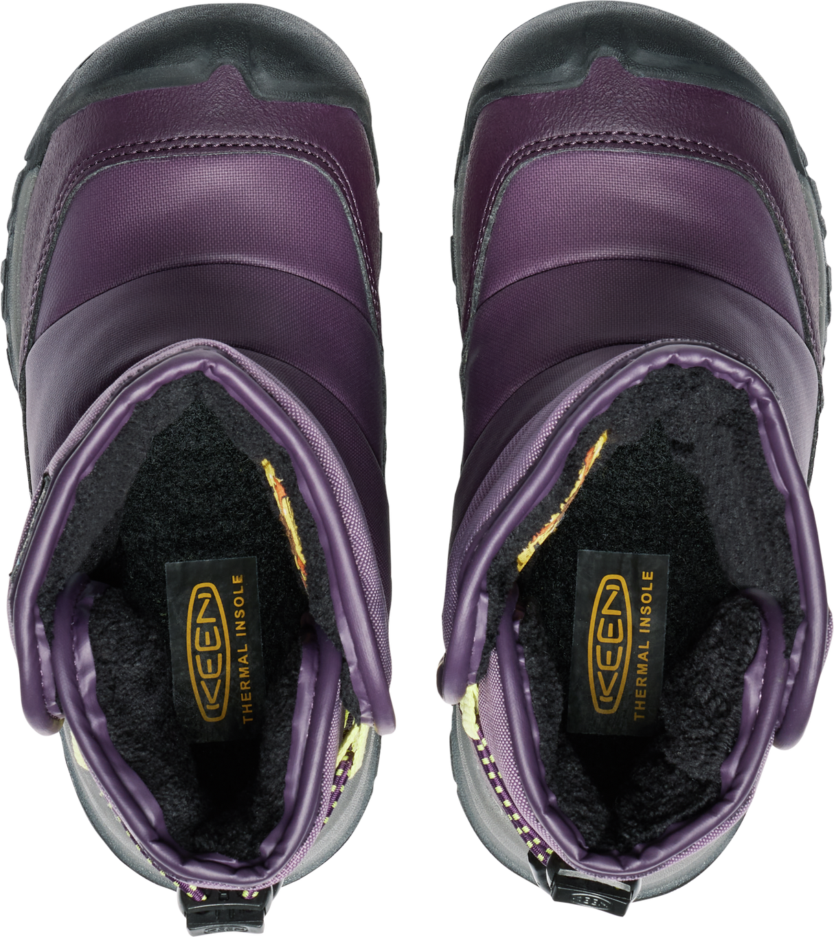 Keen Children's Puffrider Waterproof Boot - Black Plum/Daiquiri Green