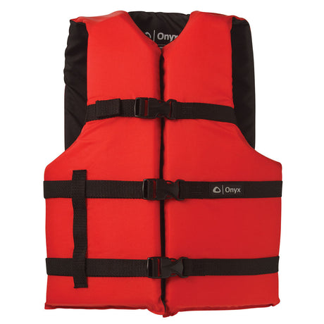 Onyx General Purpose Adult Life Jacket (PFD) Red/black