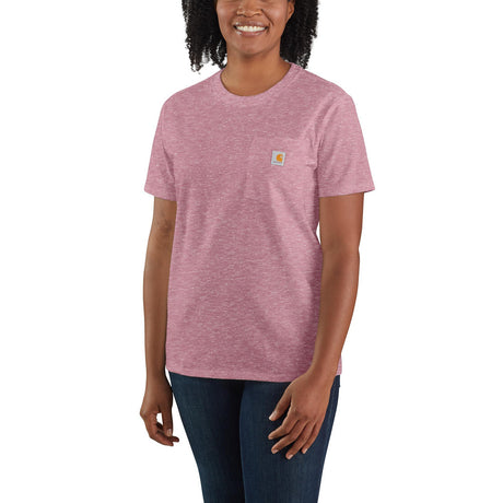 Carhartt Women's Loose Fit Heavyweight Short-sleeve Pocket T-shirt Foxglove snow hthr