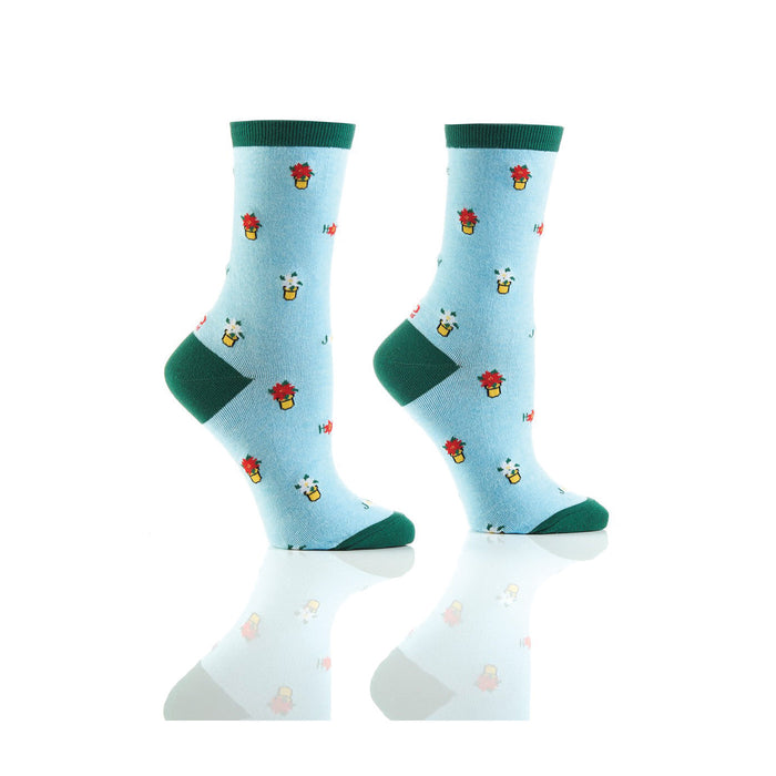 YO Sox Mini Poinsettia - Cotton Crew Socks