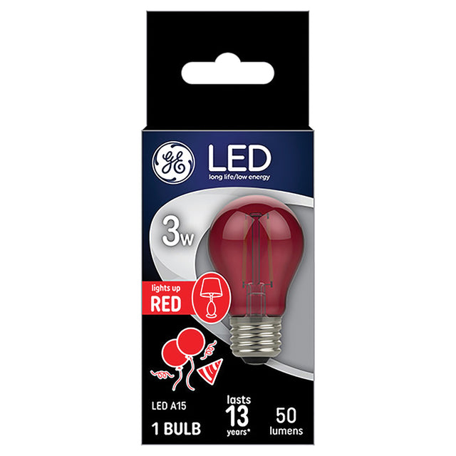 GE Party Light Bulb Red