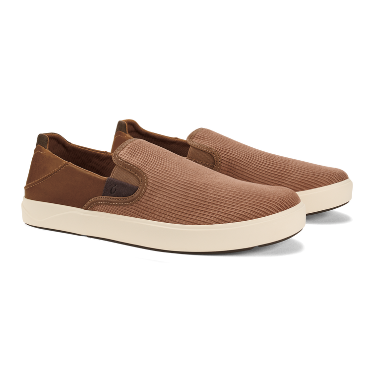 Olukai Men's Lae'ahi Kapa Shoe - Tan/Dark Wood Tan/Dark Wood