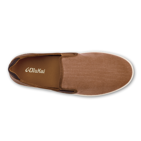 Olukai Men's Lae'ahi Kapa Shoe - Tan/Dark Wood Tan/Dark Wood