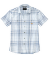 Carhartt Men's Rugged Flex Plaid Short Sleeve Shirt Fog Blue