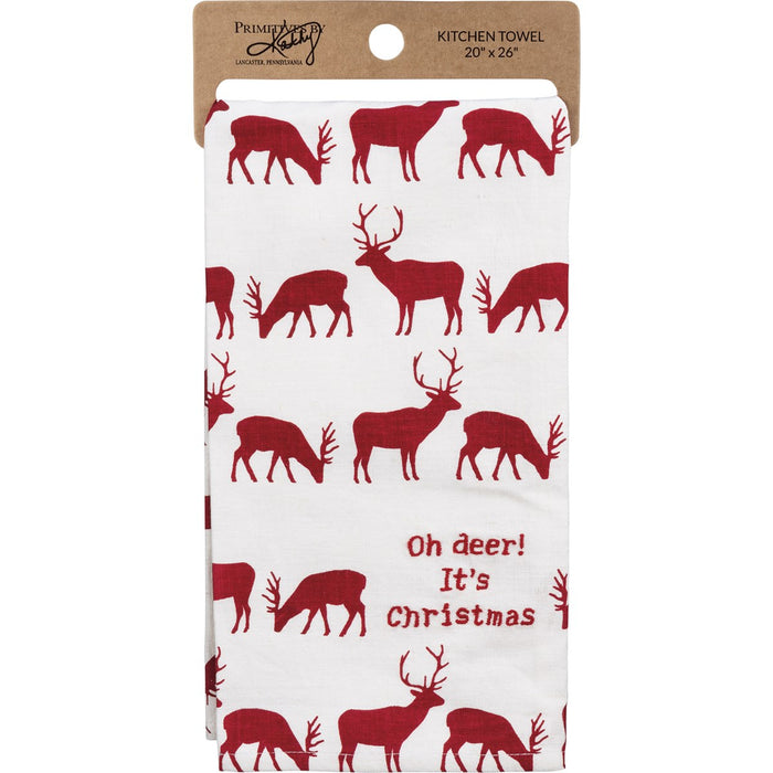 Primitives By Kathy Oh Deer It's Christmas Kitchen Towel