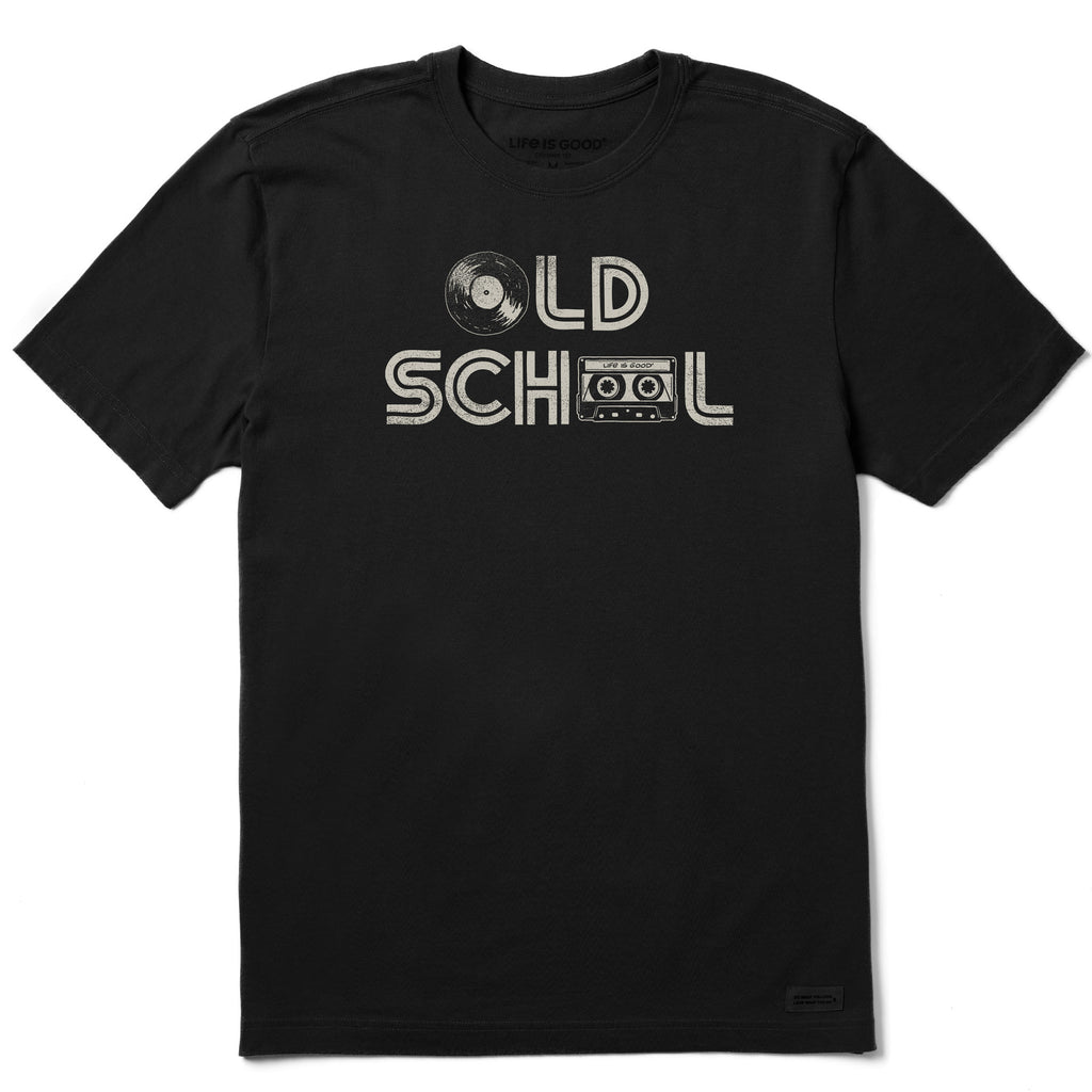 Life Is Good Mens Old School Vinyl Cassette Short Sleeve Crusher Tee - Jet Black Jet Black