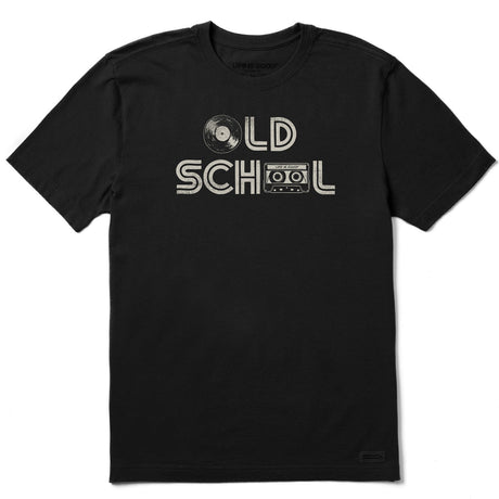 Life Is Good Mens Old School Vinyl Cassette Short Sleeve Crusher Tee - Jet Black Jet Black