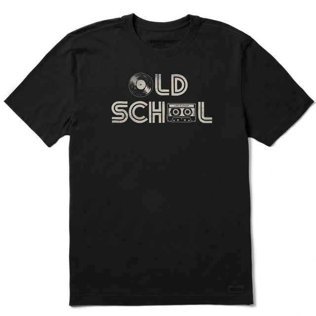 Life Is Good Mens Old School Vinyl Cassette Short Sleeve Crusher Tee - Jet Black Jet Black