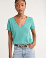 Pendleton Women's Short-sleeve Cotton Slub Tee Green blue