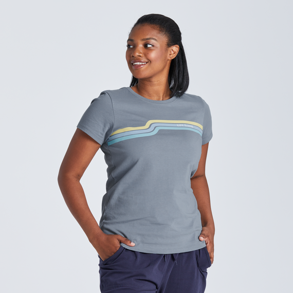 Life Is Good Women's Canyon Scene Short-Sleeve Crusher Tee - Stone Blue